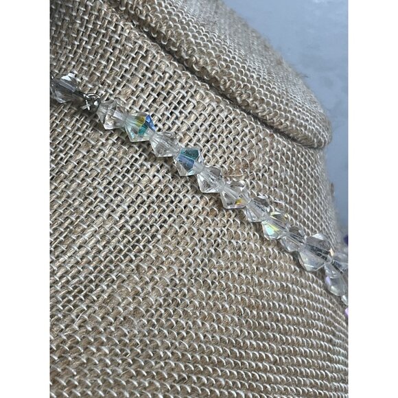 Vintage Crystal Bead Necklace With Iridescent Beads - Picture 4 of 5